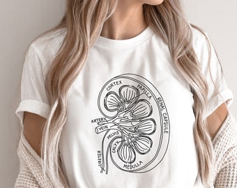 Kidney Anatomy Shirt, Kidney Shirt, Kidney Transplant Team, Urologist Gift, Chronic Kidney Disease Shirt, Medical Student, Kidney T-Shirt