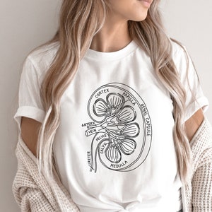 Nieren Anatomie Shirt, Nieren Shirt, Urologe Geschenk, Chronische Nierenkrankheit Shirt, Glomerulonephritis, Medizin Student Shirt, Nieren T-Shirt