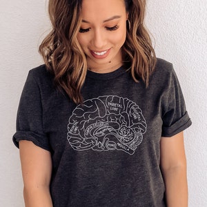 Gehirnanatomie Shirt, Gehirn Shirt, MedizinStudent Geschenk, Neurologie, Neurologe, Gehirn Grafik T-Shirt, Hirntumor Shirt, Shirt für psychische Gesundheit