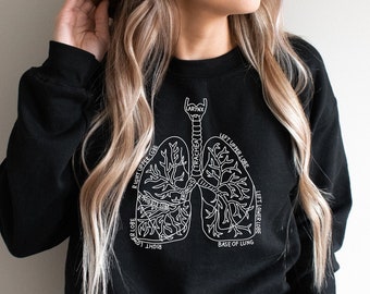 Lungs Anatomy Sweatshirt, Lung Anatomy Sweater, Medical Student Gift, Pulmonologist, Nursing Student, Asthma Shirt, Cystic Fibrosis