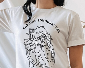 Cardiac Sonographer Shirt, Heart Anatomy Shirt, Cardiac Sonography T-Shirt, Echocardiographer, RCS Shirt, Registered Cardiac Sonographer