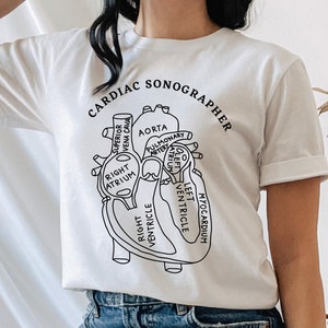 Cardiac Sonographer Shirt, Heart Anatomy Shirt, Cardiac Sonography T-Shirt, Echocardiographer, RCS Shirt, Registered Cardiac Sonographer
