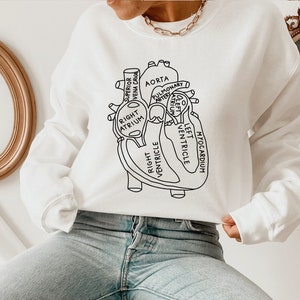 Heart Anatomy Sweatshirt, Anatomical Heart, Heart Sweatshirt, Cardiac Nurse, Physical Therapist, Cardiologist, Cardiology, Vintage Heart