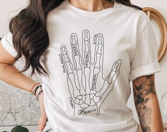 Hand Anatomy Shirt, Hand Anatomy Graphic Tee, Hand Therapist Gift, Occupational Therapist, Anatomical Hand, Skeletal Hand, Arthritis Shirt