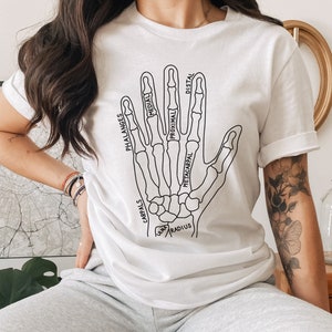 Hand Anatomy Shirt, Hand Anatomy Graphic Tee, Hand Therapist Gift, Occupational Therapist, Anatomical Hand, Skeletal Hand, Arthritis Shirt