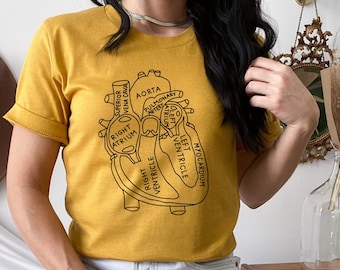 Heart Anatomy Shirt, Anatomical Heart, Heart Anatomy Art, Physical Therapy Student, Cardiologist Gift, Cardiology, Nurse Shirt, Dysautonomia