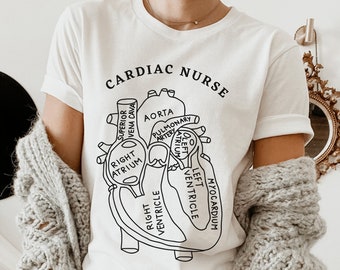 Cardiac Nurse Heart Anatomy Shirt, Cardiac Nurse T-Shirt, CCU Nurse Shirt, Cardiac Care Unit Shirt, Cardiology Nurse Shirt, Anatomical Heart