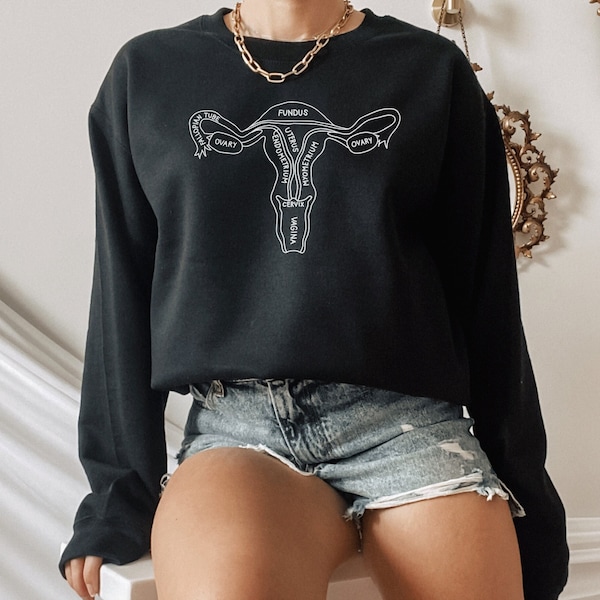 Uterus Anatomy Sweatshirt, Uterus Sweatshirt, Vintage Anatomy, Feminist Sweater, OB/GYN, Gynecologist, Endometriosis, Nursing Student Gift