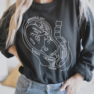 Pregnancy Anatomy Sweatshirt, Fetus In Utero, Midwife Gift, OBGYN, Nursing Student, Obstetrician, Medical Sweater, Expecting Mom, Mom Gift