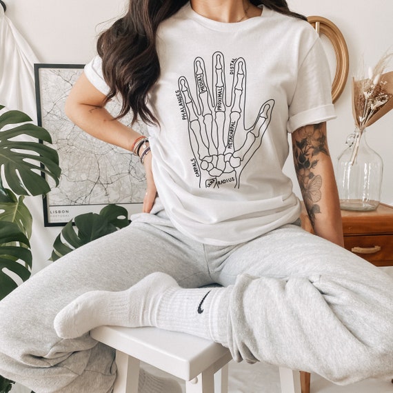 Hand Anatomy Shirt, Hand Anatomy Graphic Tee, Hand Therapist Gift, Occupational Therapist, Anatomical Hand, Skeletal Hand, Arthritis Shirt