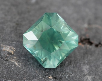 3.22 ct Montana Sapphire, 7.3mm Cushion Sapphire, Green Montana Loose Sapphire, Precision Cut in the USA, Conflict Free Sapphire,  cs257