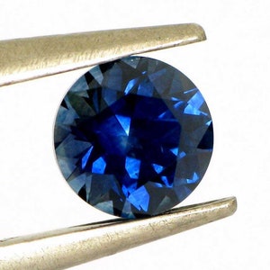0.75ct Blue Sapphire, 5.1mm Montana Sapphire, Precision Cut in the USA, Rich Blue Color, Artisan Cut Stone for Engagement Ring, CS137