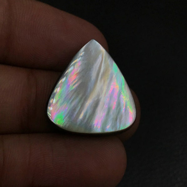 Tahitian Black Mother Of Pearl Cabochon...Pear Cabochon...22x20x4 mm...13 Cts...A#L5848