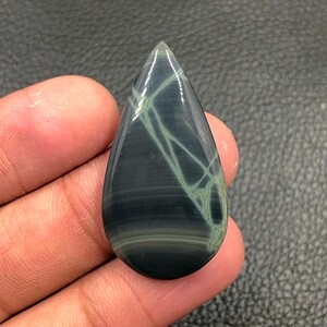 Spider Web Obsidian Cabochon...Pear Cabochon...39x21x5 mm...28 Cts...A#N9761