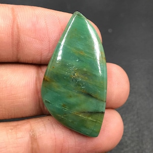 Gary Green Jasper Larsonite Cabochon... Freefrom Cabochon...36x19x5 mm...24 Cts...A#J3861