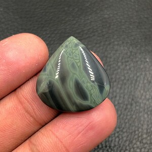 Spider Web Obsidian Cabochon...Pear Cabochon...24x23x6 mm...21 Cts...A#N9772