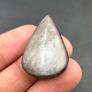 Silver Sheen Obsidian Cabochon... Pear Cabochon...33x23x7 mm...31 Cts...A#N5599