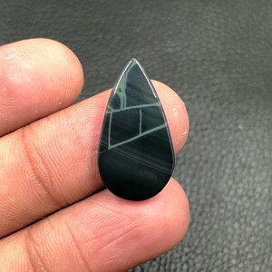 Spider Web Obsidian Cabochon...Pear Cabochon...25x13x4 mm...9 Cts...A#N9774