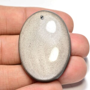 Zilveren Obsidiaan Cabochon...Ovale Cabochon...39x27x7mm...55Cts...#i2974