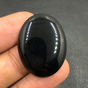 Black Onyx Cabochon... Oval Cabochon...31x24x5 mm...32 Cts...A#N69