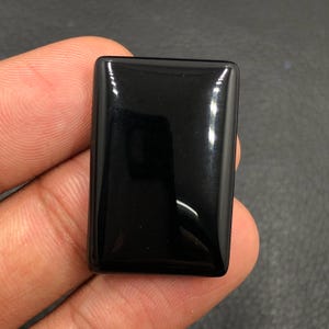 Black Onyx Cabochon... Cushion Cabochon...29x20x5 mm...27 Cts...A#N83
