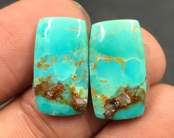 Mohave Turquoise Pair Cabochon...Cushion Cabochon...18x10x3 mm...10 Cts...A#M5073