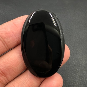 Black Onyx Cabochon... Oval Cabochon...43x27x5 mm...50 Cts...A#N5776