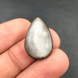 Silver Sheen Obsidian Cabochon... Pear Cabochon...22x15x5 mm...11 Cts...A#N5606