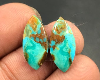 Mohave Turquoise Pair Cabochon...Marquise Cabochon...17x8x3 mm...6 Cts...A#M5076