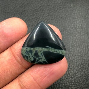 Spider Web Obsidian Cabochon...Pear Cabochon...24x25x5 mm...19 Cts...A#N9773