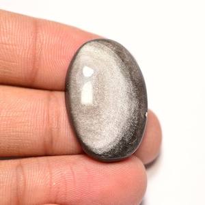 Silver Sheen Obsidian Cabochon...Oval Cabochon...28x18x6 mm...24 Cts...A#L4173