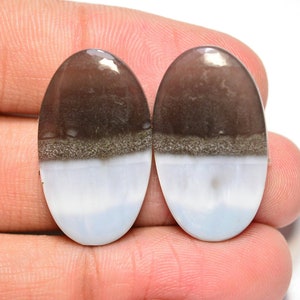 Owyhee Blue Opal Pair Cabochon... Blue Opal Cabochon Pair... Cabochon ovale... 26x15x4mm... 27Cts... #H8665