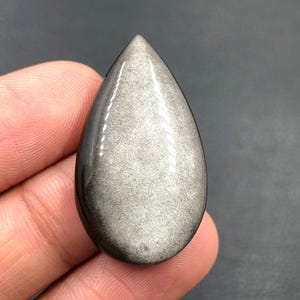 Silver Sheen Obsidian Cabochon... Pear Cabochon...35x20x6 mm...27 Cts...A#N5598