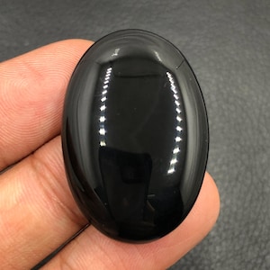 Black Onyx Cabochon... Oval Cabochon...35x24x7 mm...44 Cts...A#N64