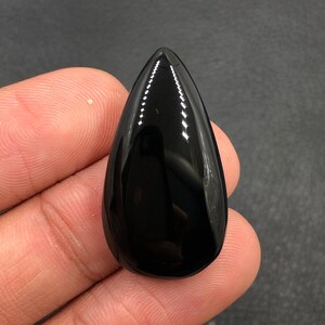 Black Onyx Cabochon... Pear Cabochon...31x17x6 mm...26 Cts...A#N5801