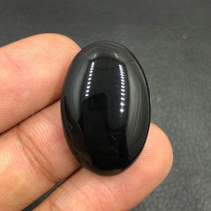 Black Onyx Cabochon... Oval Cabochon...27x18x7 mm...26 Cts...A#N74