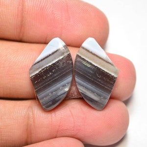 Owyhee Blue Opal Pair Cabochon... Blue Opal Cabochon Pair... Cabochon de forme libre... 20x12x4mm... 16Cts... #H8688