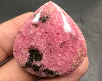 Rhodonite Cabochon...Pear Cabochon...35x35x6 mm...78 Cts...A#L7705