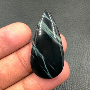 Spider Web Obsidian Cabochon...Pear Cabochon...39x19x6 mm...30 Cts...A#N9763