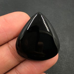 Black Onyx Cabochon... Pear Cabochon...29x26x6 mm...35 Cts...A#N5802