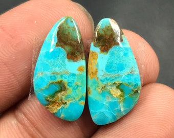 Mohave Turquoise Pair Cabochon...Freeform Cabochon...19x10x3 mm...8 Cts...A#M5080