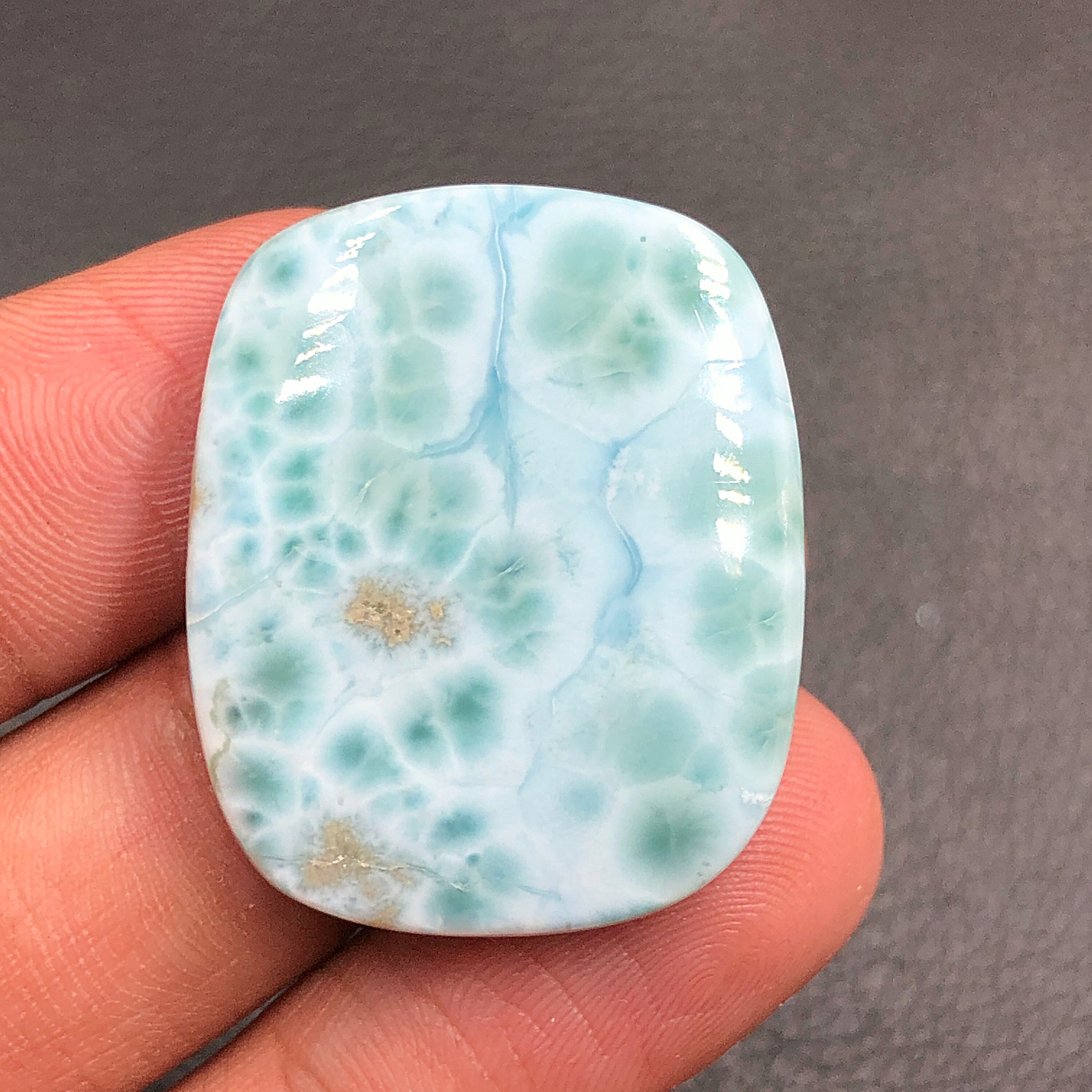 Larimar Rhodium Over Sterling Silver Heart Bracelet - 13XTPA