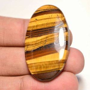 Cabochão Tigre de Ferro Amarelo...Cabochão Oval...41x23x6mm...53Cts...#H9926