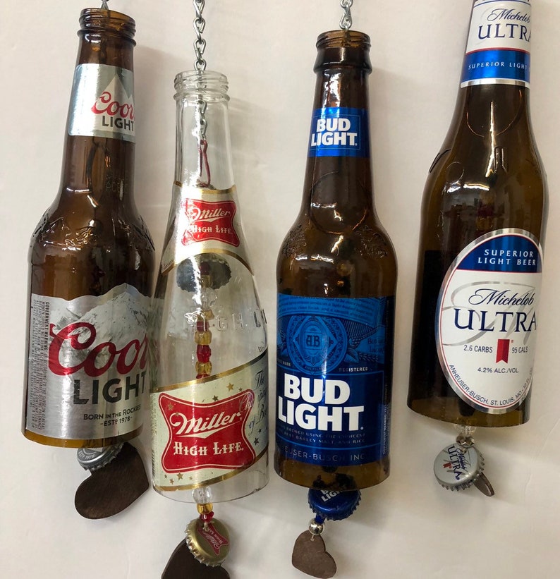 Beer Bottle Wind Chimes Outdoor Decor Yard Decor Bar Etsy