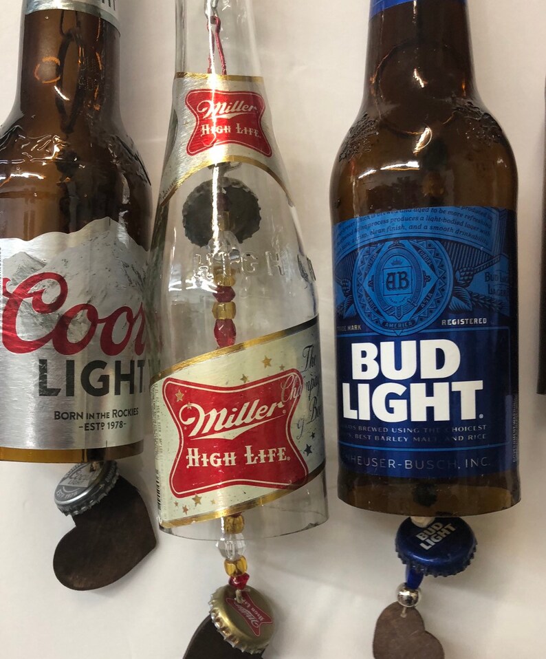 Beer Bottle Wind Chimes Outdoor Decor Yard Decor Bar Etsy