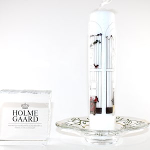 Holmegaard - Lovely vintage glass candleholder with a calendar light - Designed in Denmark.