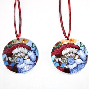 Royal Copenhagen / Bing and Grøndahl  - 2 Vintage christmas porcelain ornament - Made in Denmark 1990.