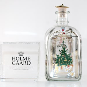 Holmegaard - Lovely glass Christmas bottle - Made in Denmark 1991.