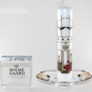 Holmegaard - Lovely vintage glass candleholder with a calendar light - Made in Denmark 1997.