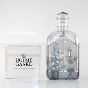 Holmegaard - Lovely vintage Christmas glass bottle - Made in Denmark.
